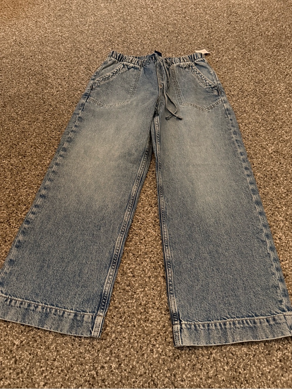GAP Women's Cropped Wide-Leg Jeans - Light Blue